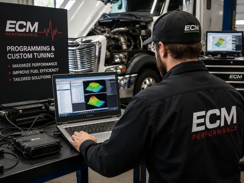 ECM programming and custom tuning service illustration